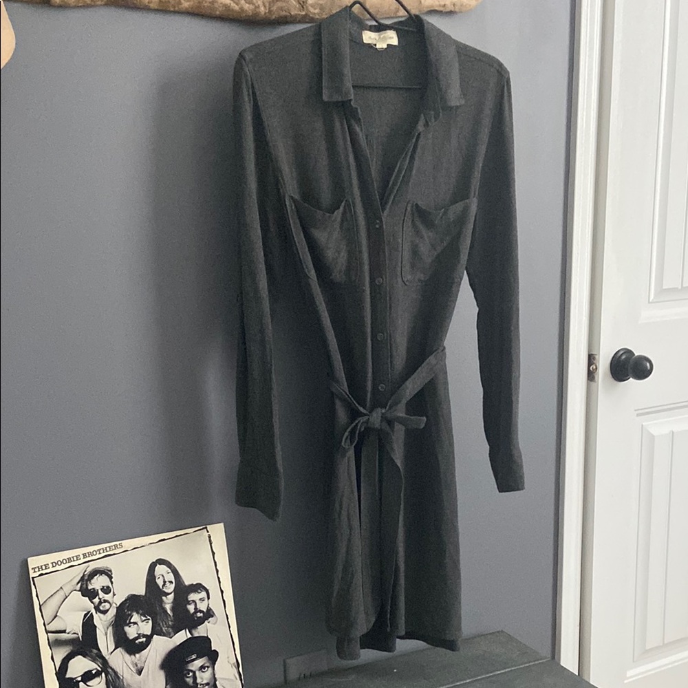 Cloth & Stone Charcoal Long Sleeve Dress